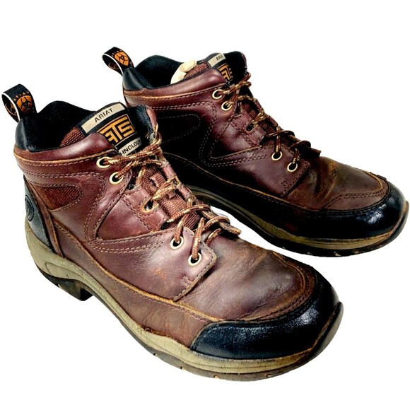 Ariat Boots ATS Terrain Endurance Hiking Brown Leather 8.5 Womens Work Gorpcore - Picture 1 of 16